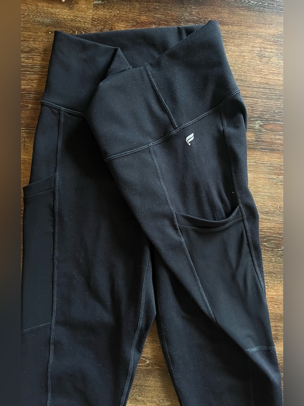 Fabletics PowerHold Black High-Waisted Leggings with Side Pockets - Picture 6 of 7